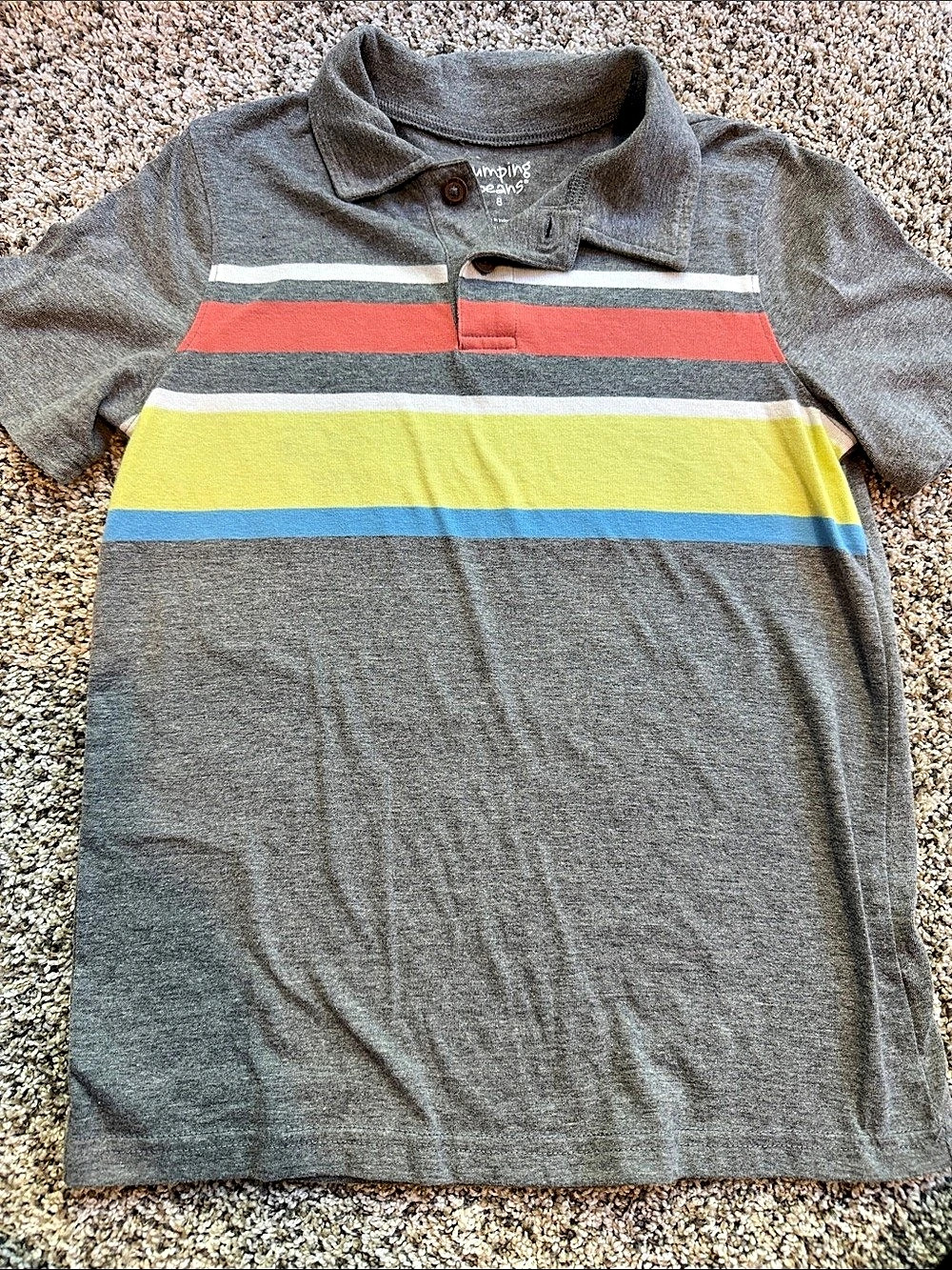 NWOT Jumping Beans Boys' Striped Polo Shirt Size 8